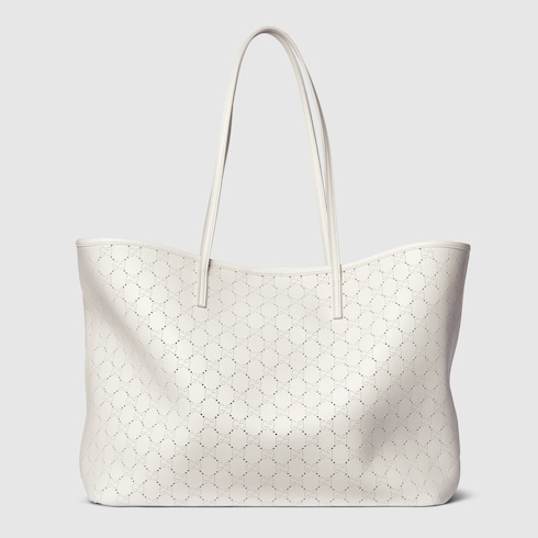 Gucci Tribeca large tote bag in white GG leather | GUCCI® US