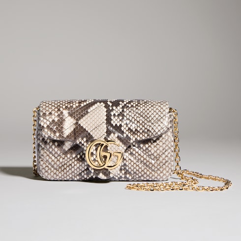 GG Marmont Python-Mini-Schultertasche