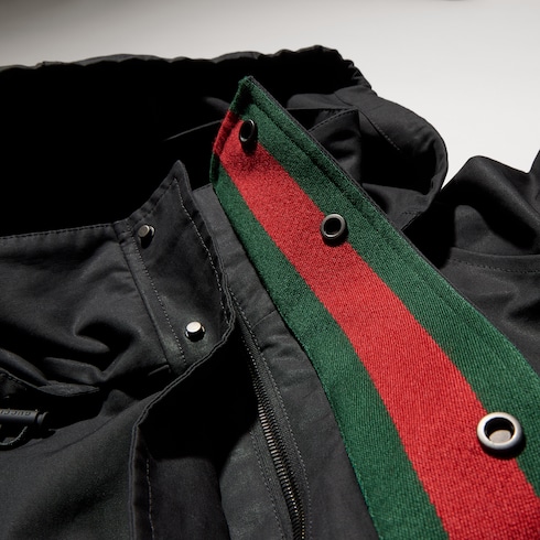 Compact cotton canvas zip jacket