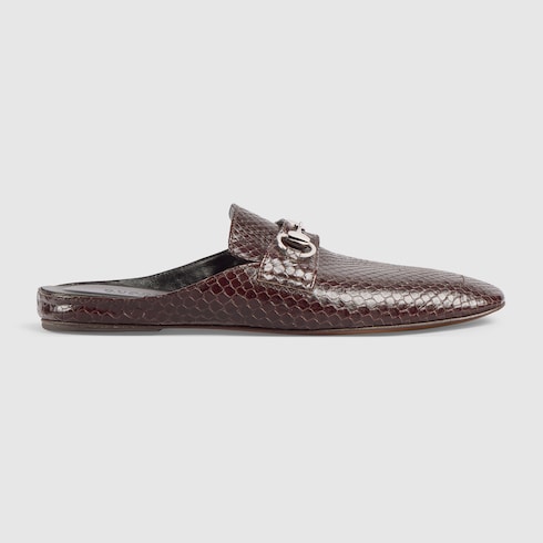 Women's Ragazzo python mule in black | GUCCI® US