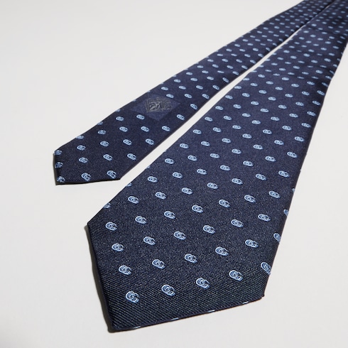 Cravate en jacquard de soie Double G