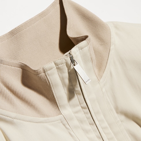 Giacca con zip in popeline di seta