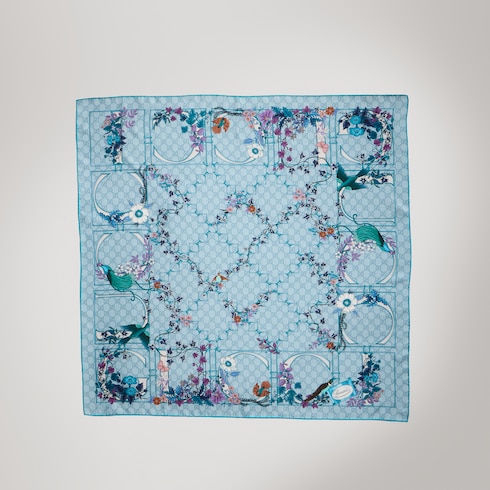 Printed silk twill carré