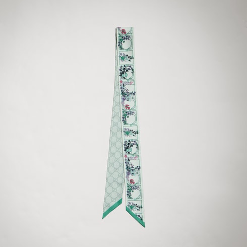 Printed silk twill ribbon