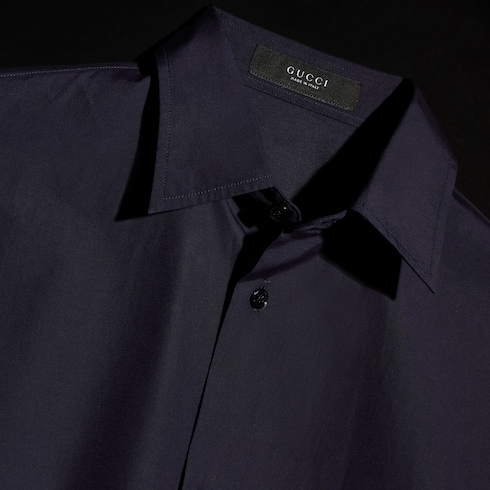 Piece dyed cotton poplin shirt