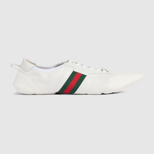 GUCCI メンズスニーカー　25センチ グッチ フレックス メンズ スニーカー ・ホワイト スエード＆レザー