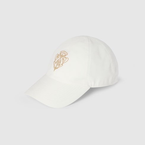 Cotton baseball hat with embroidery in white | GUCCI® US