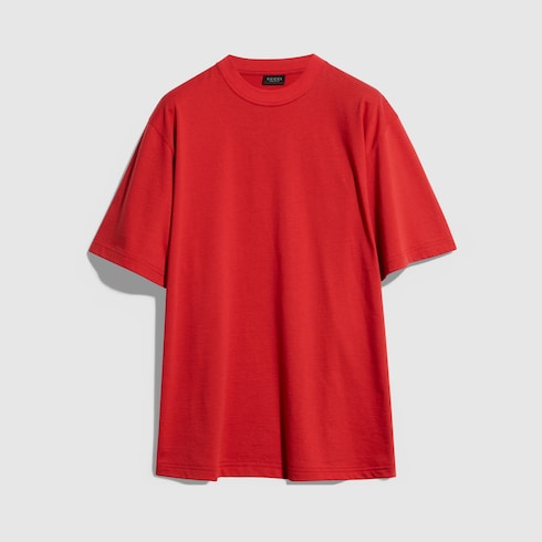 Cotton silk jersey T-shirt in red | GUCCI® SI