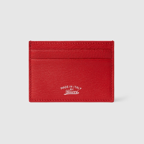 Lira card case in bright red leather | GUCCI® UK
