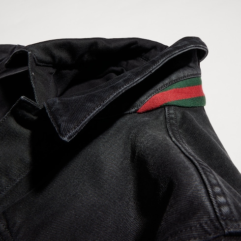 Veste en jean de coton délavé