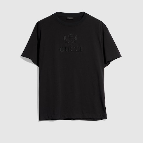 エンブロイダリー付き コットンジャージー Tシャツ ・ブラック | GUCCI公式