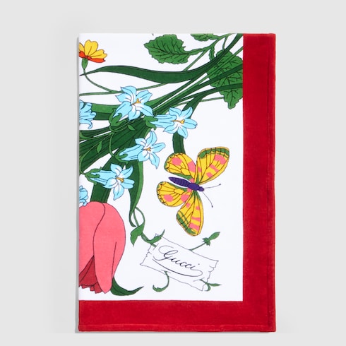 Printed cotton terrycloth beach blanket in multicolor | GUCCI® INT