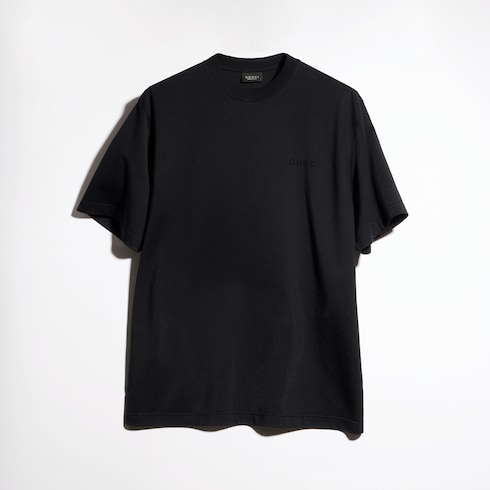 Cotton jersey T-shirt with devoré detail