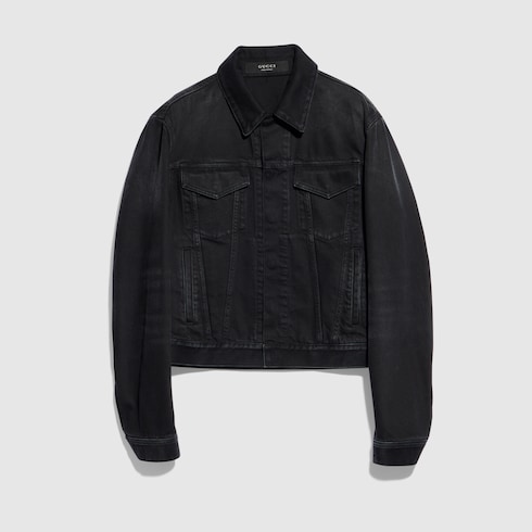 ダナ18AW GUCCI DENIM JACKET BLACK Washed cotton denim jacket in black | GUCCI® US