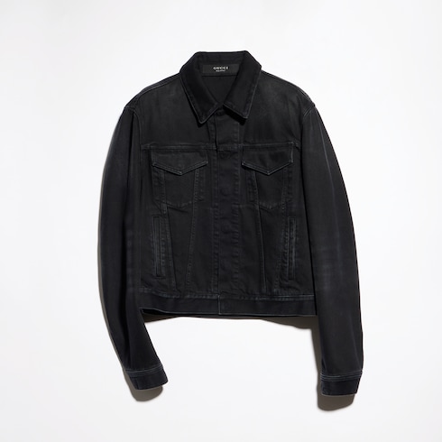 Washed cotton denim jacket