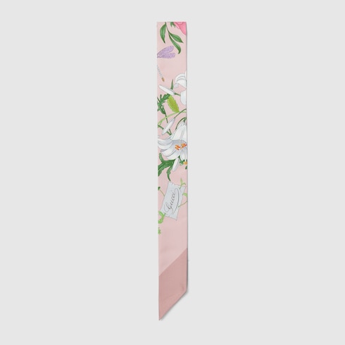 Printed silk twill ribbon in multicolor | GUCCI® US
