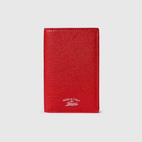 Lira card case in bright red leather | GUCCI® SI