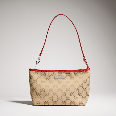 Small pouch with strap and Gucci plaque