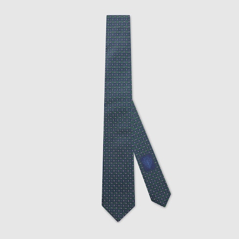 現行モデル　購入価格36,300円　GUCCI GGロゴ ネクタイ 青 874115_4E009_4166_001_100_0000