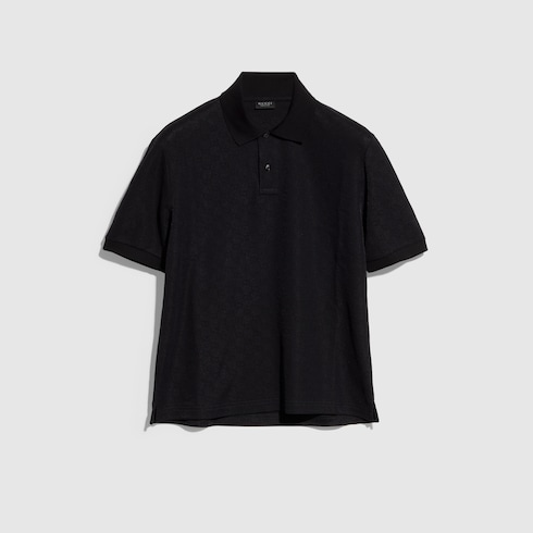 GG technical jersey jacquard polo shirt in black | GUCCI® US