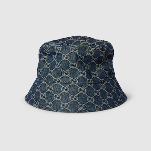 GUCCIグッチ BLOOMING LOVE GGデニム バケットハット 帽子 GG cotton denim bucket hat in blue | GUCCI® INT