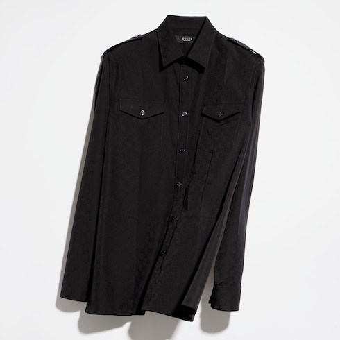 Camicia in popeline di cotone GG