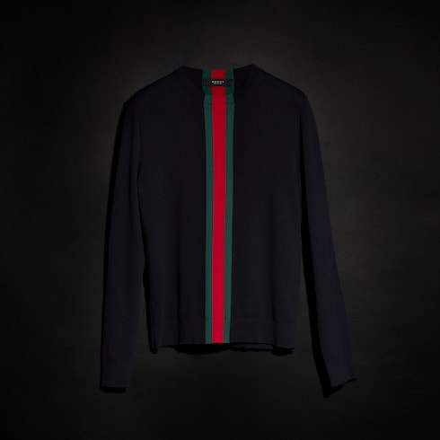 Jersey de algodón de punto con intarsia Web