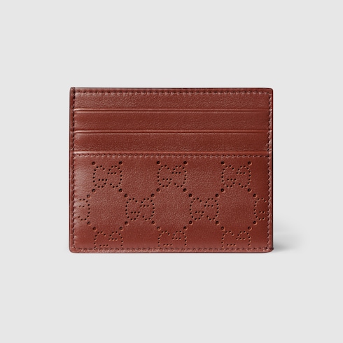 Aria card case in russet GG leather | GUCCI® US