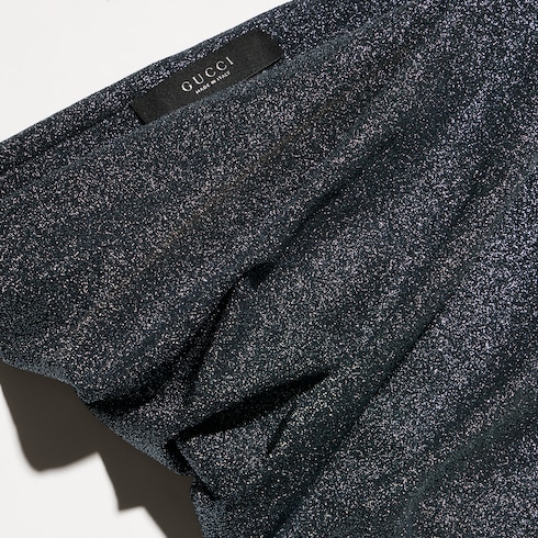 Jupe drapée en viscose stretch lamé