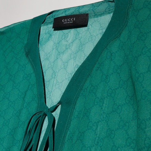 GG silk georgette cape dress