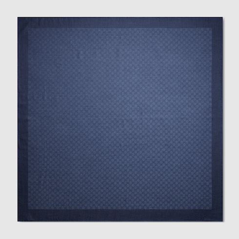 GG wool silk jacquard shawl in blue | GUCCI® US
