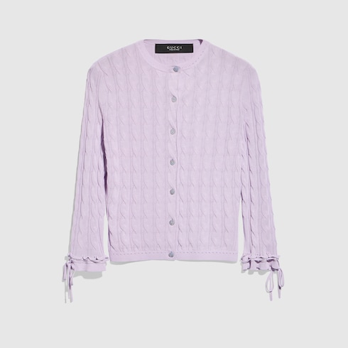 GUCCI ブレイデッド コットンブレンド カーディガン
