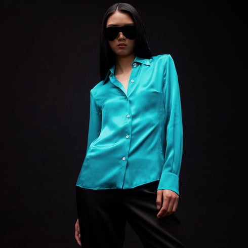 Chemise en satin de soie