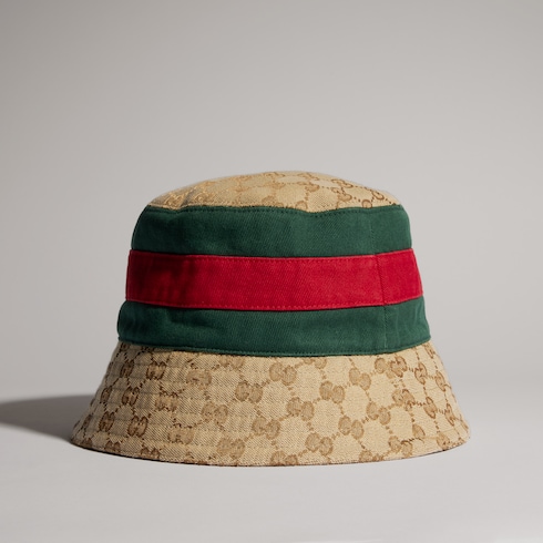 GG cotton canvas bucket hat with Web