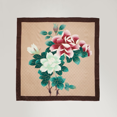 Gucci x Ando Cloisonné silk jacquard carré