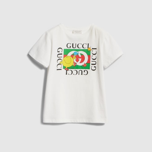 GUCCI キッズTシャツ　GUCCIベビー　GUCCIトップス Children's cotton T-shirt with print in white | GUCCI® US
