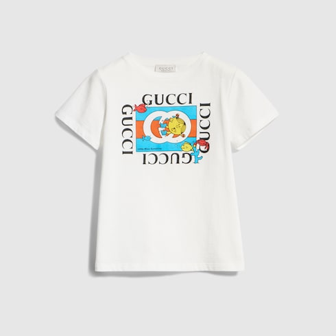 チルドレンズ〕プリント コットン Tシャツ ・ホワイト | GUCCI公式
