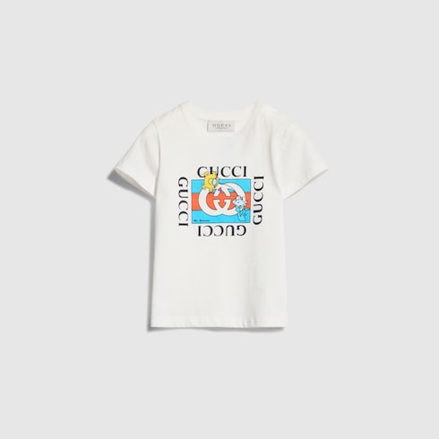 Gucci Tシャツ 24months 2歳 Baby cotton T-shirt with print in white | GUCCI® ZA