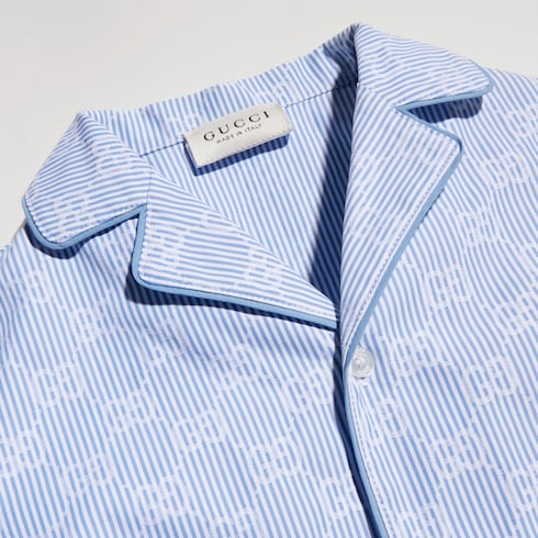 Chemise pour enfant en popeline à rayures GG