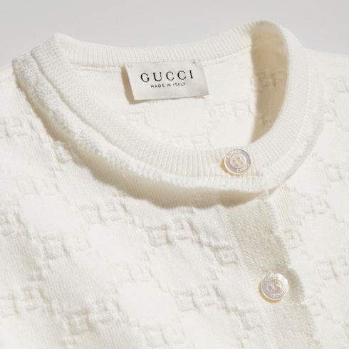 チルドレンズ〕GGコットン カーディガン ・アイボリー | GUCCI公式