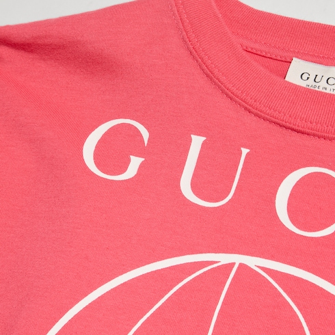 チルドレンズ〕プリント コットン Tシャツ ・ピンク | GUCCI公式