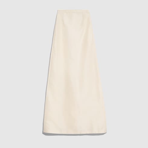 Fine silk faille long skirt