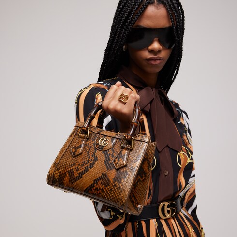 Gucci Diana python small tote bag