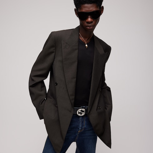 Pinstripe wool mohair jacket