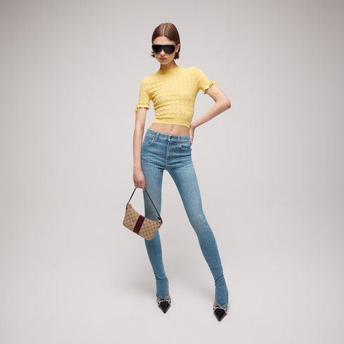 Pantalone in denim stretch di cotone
