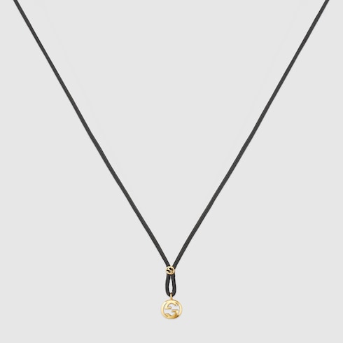 グッチ インターロッキング〕18K ペンダント コード ネックレス ・18K