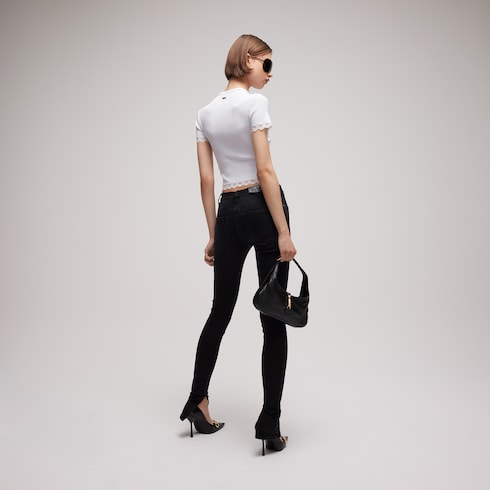 Matte viscose rib stitch T-shirt