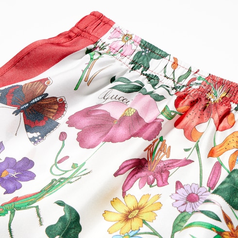 Printed silk shorts