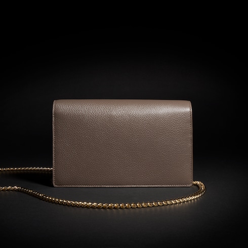 Zweifarbige GG Marmont Brieftasche mit Kettenriemen