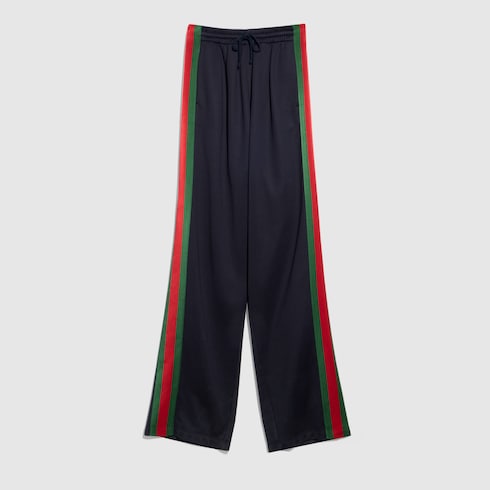 GUCCI ウェブ ストライプ付き シルクコットン スポーツウェア パンツ